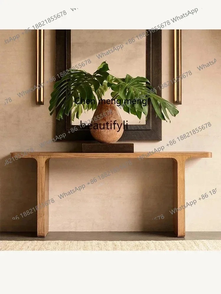 D182American rural solid wood entrance, French retro end view few living room aisle entrance cabinet