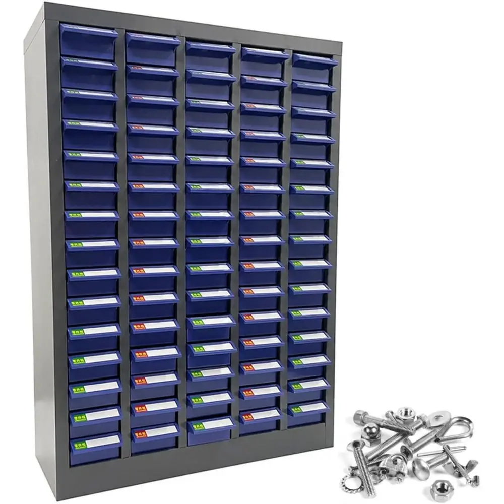 

Plastic Tool Storage Cabinet for Diverse Applications: 75 Drawers, Doorless, Ideal for Garage or Office