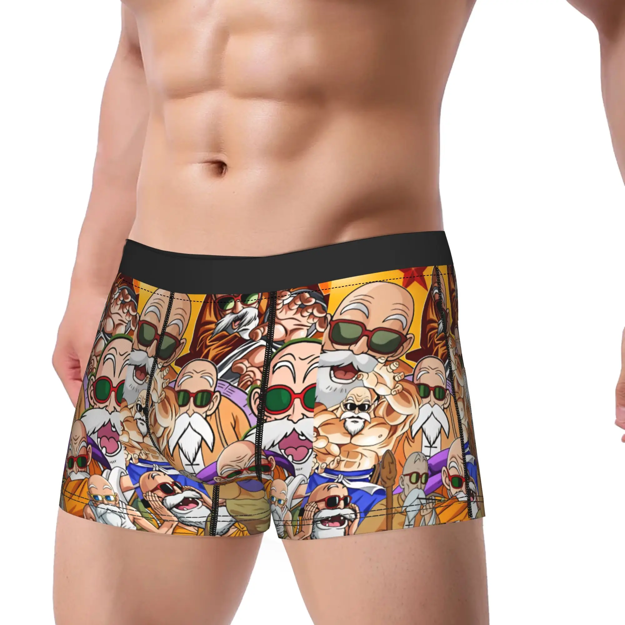 Anime Dragon Ball Master Roshi Trunk  Pouch Underwear High Quality Design Boxer Brief Classic Males Underpants Big Size 2XL