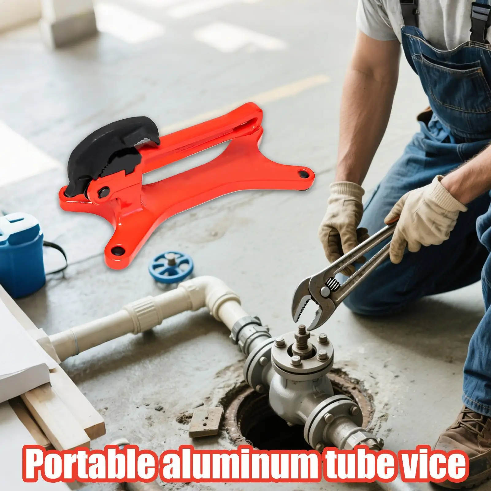 

1pcs Manuel Pipe Clamps Pipeline Support Solid Base Spring Loaded Jaws Multifunctional Tool Gear Portable Aluminum Tube Vice