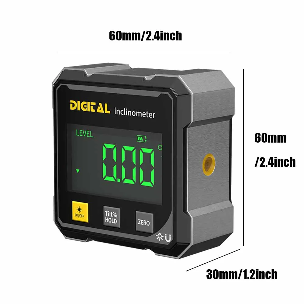 4-zijdige magnetische digitale hoekmeter met laser Elektronische gradenboog Horizontometer Inclinometer Hoekliniaal Hellingmeting