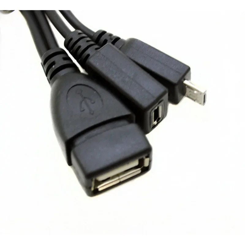 2 In 1 OTG Micro USB Host Power Y Splitter USB Adapter to Micro 5 Pin Male Female Cable 20cm