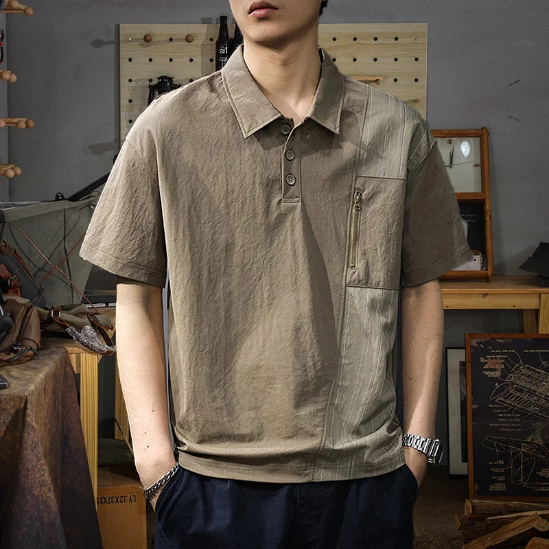 Men's Summer Striped Polo Shirts Short Sleeve