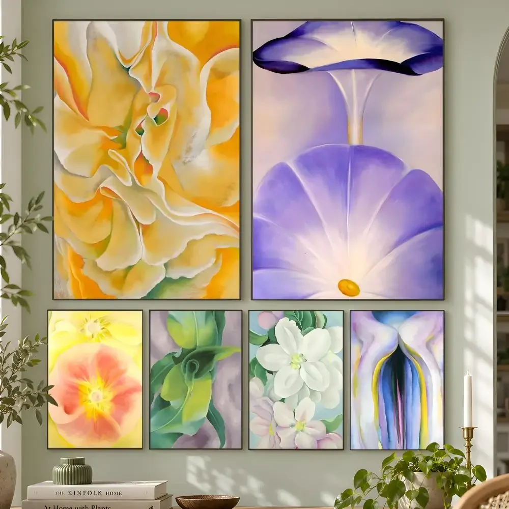Georgia O Keeffe Abstract Flower Artwork Exhibition Print Poster Wall Art Home Decor Living Room Bedroom Office Apartment Gift