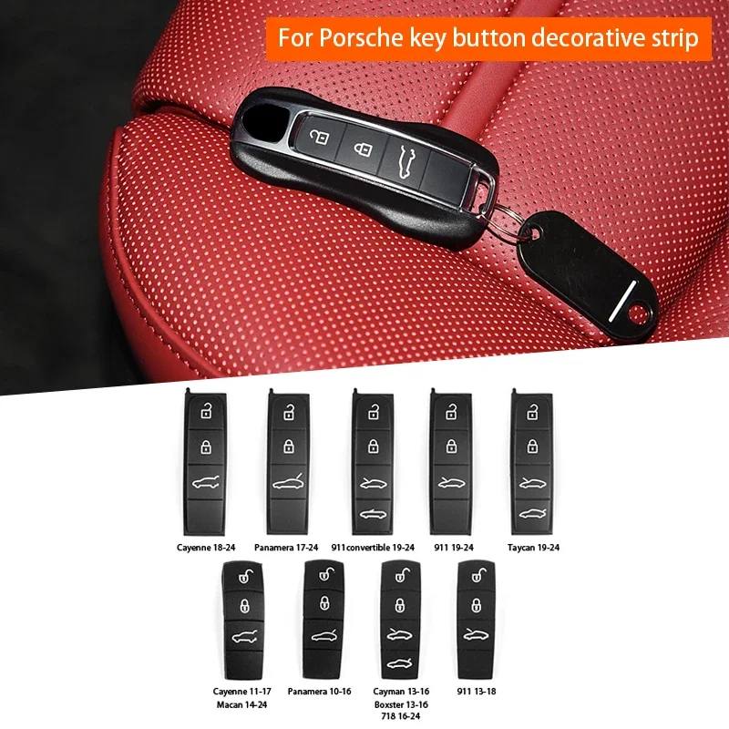 

High Quality Remote Key Rubber Buttons Key Button Decorative Strip for Porsche Cayenne Panamera 911 Taycan Macan Boxster Cayman