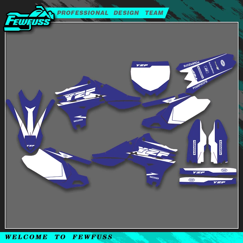 

Fewfuss для YAMAHA YZ450F YZ 450F YZF 450 2010 2011 2012 2013, графические наклейки, наклейки для мотоцикла, фон, номер, имя, индивидуальный заказ