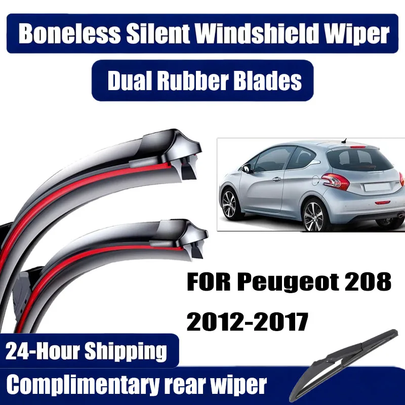 

Xukey RHD LHD Front And Rear Wiper Blades For Peugeot 208 2012 2013 2014 2015 2016 2017 Windscreen Wipers Car Accessories Rubber