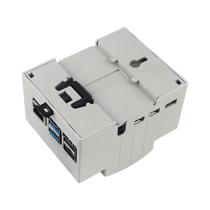 

Для Raspberry Pi 4B корпус металлический монтаж на DIN-рейку охлаждение рассеивание тепла защитный корпус