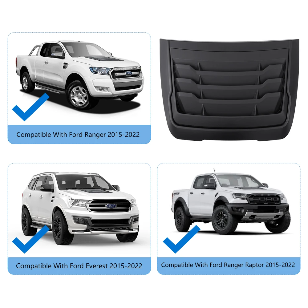Auto Motorhaube Schaufel haube Entlüftung passend für Ford Ranger 2015-2018 Raptor mattschwarz dekorative Motorhaube Schutz haube Autozubehör – Detail 5