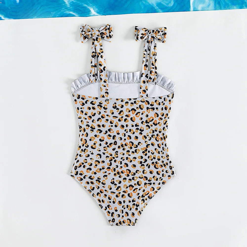 Fashion Print Leopard teen girls swimsuit 5-14Years kids Girls One-piece Swimwear Summer Beach wear Swimming outfit