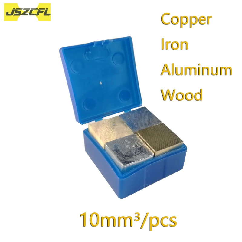 Copper Iron Aluminum Wood Cube 10mm Metal Square for Measuring Buoyancy Density With Chemical Elements for Physical Experiments