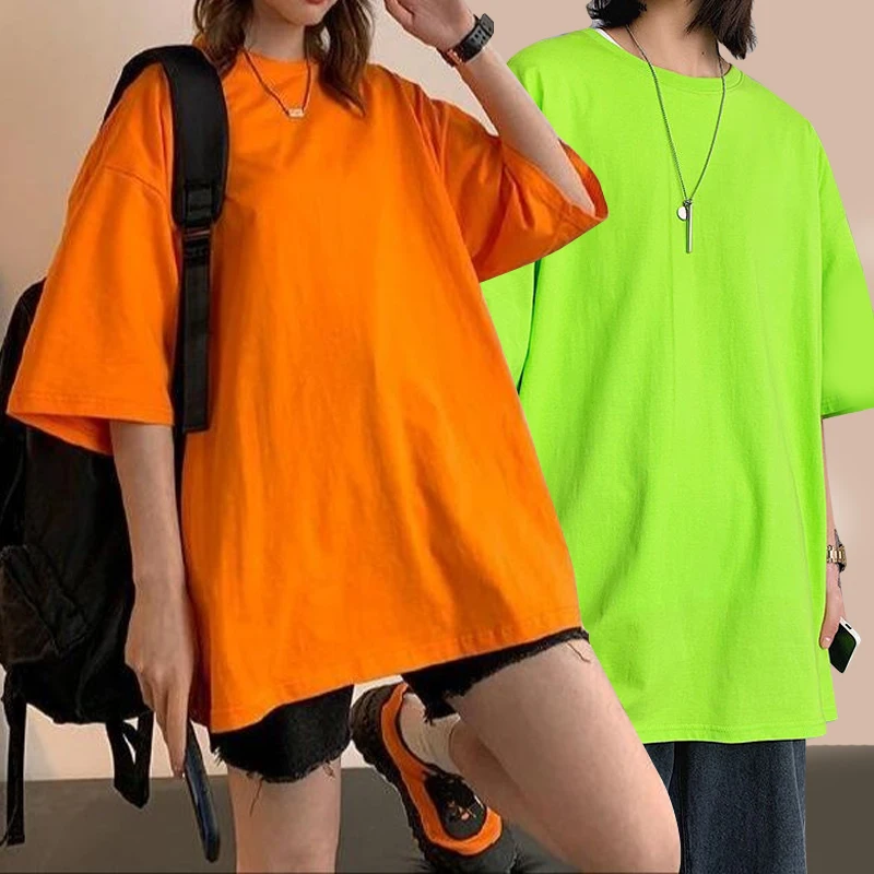 Women's Oversize T Shirts Short Sleeve O-Neck Tops Summer Fashion Trendy Cotton Soft Casual Comfy Lady Top Tees