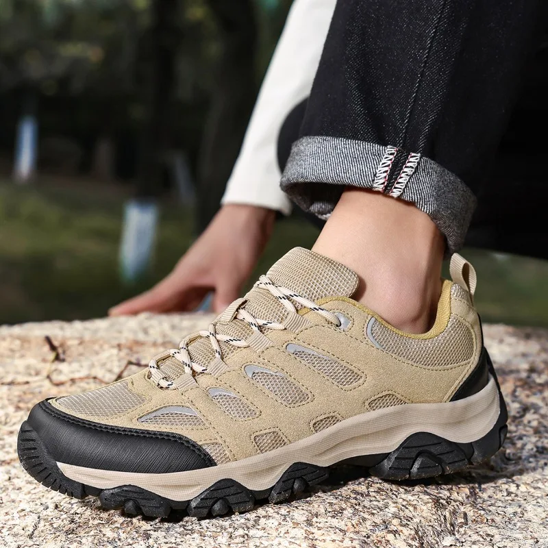 

Hiking Boots Men Shoes Men Mesh Anti-slip Wear-resistant Low-top Shoes Men Outdoor Sports Breathable Casual Shoes Men