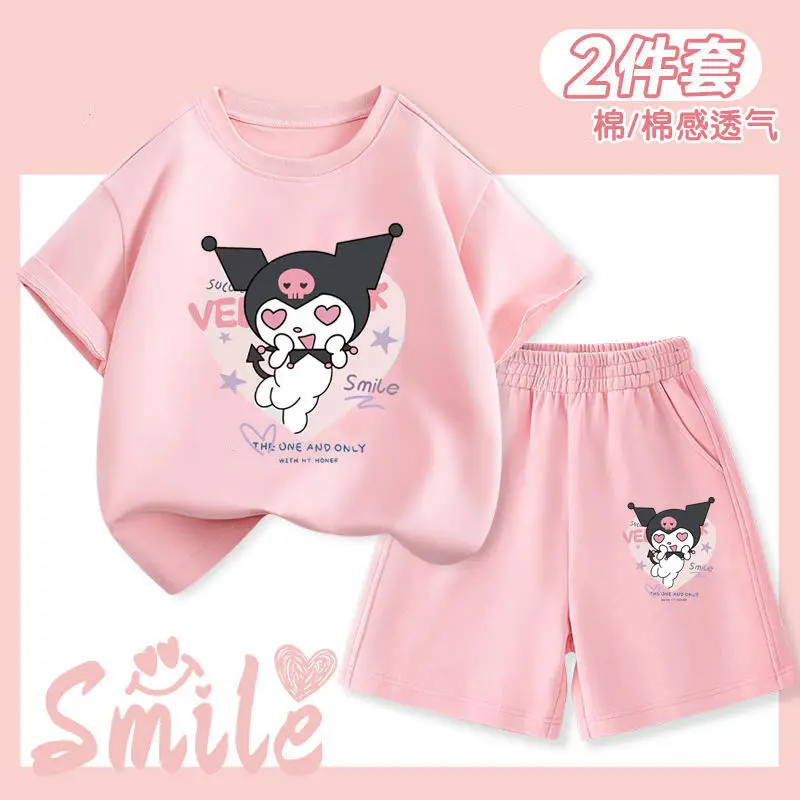 Sanrio New Melody Children's Pajamas Summer Short Sleeve Shorts Suit Cute Cartoon Casual and Comfortable Women's Pajamas