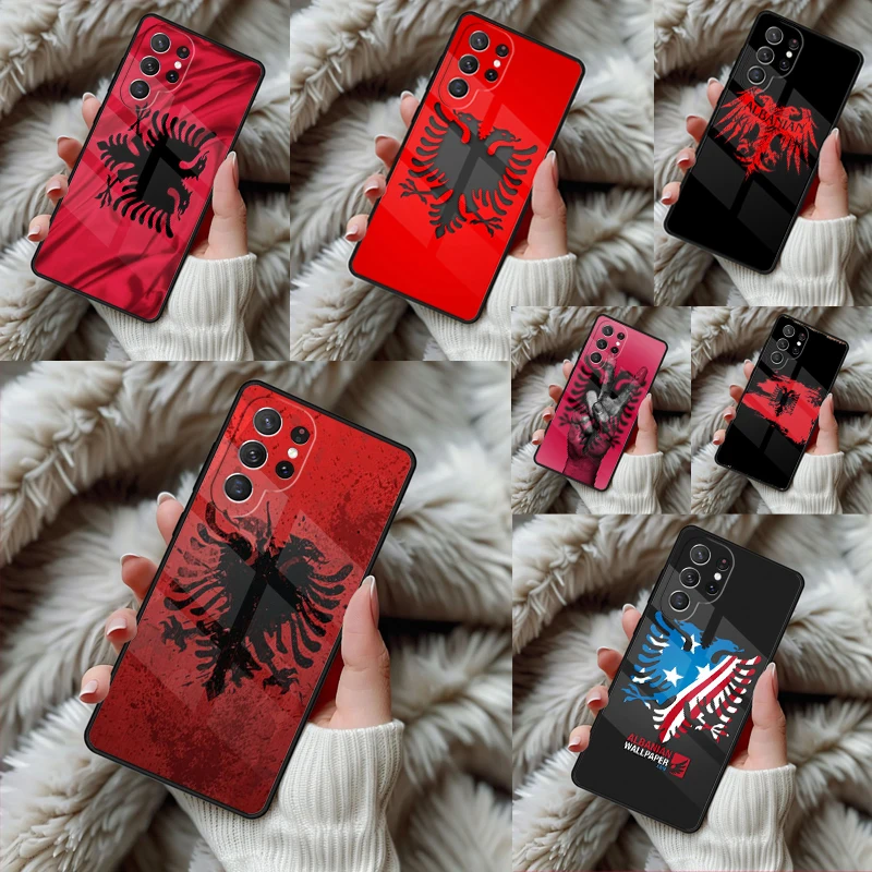 Albania Flag Eagle bumper Phone Case For Samsung Galaxy S24 S25 S26 Ultra S22 S23 Plus S21 S20 FE Note10 TPU Cover