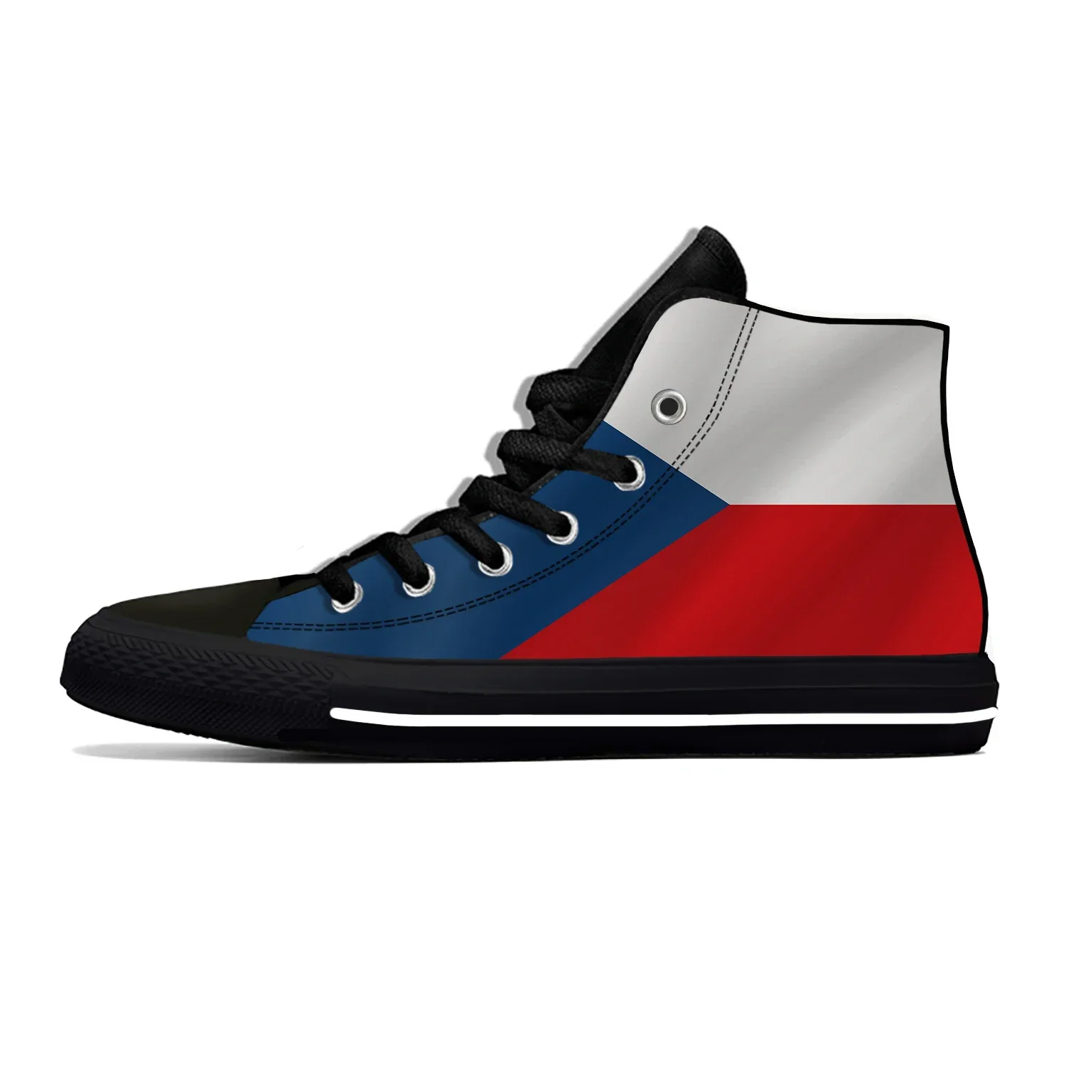 Czech Republic Flag Patriotic Pride Funny Fashion Casual Cloth Shoes High Top Lightweight Breathable 3D Print Men Women Sneakers
