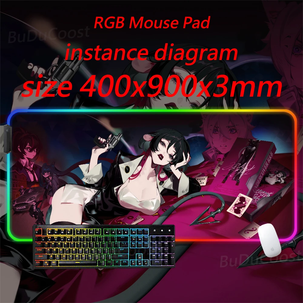 Imagem -02 - Zenless Zona Zero Jane Doe Mouse Pad Eletrônico Sports Office hd Print Desk Game Rgb Computador de Bloqueio Luminescência Mouse Pad Mais Vendidos