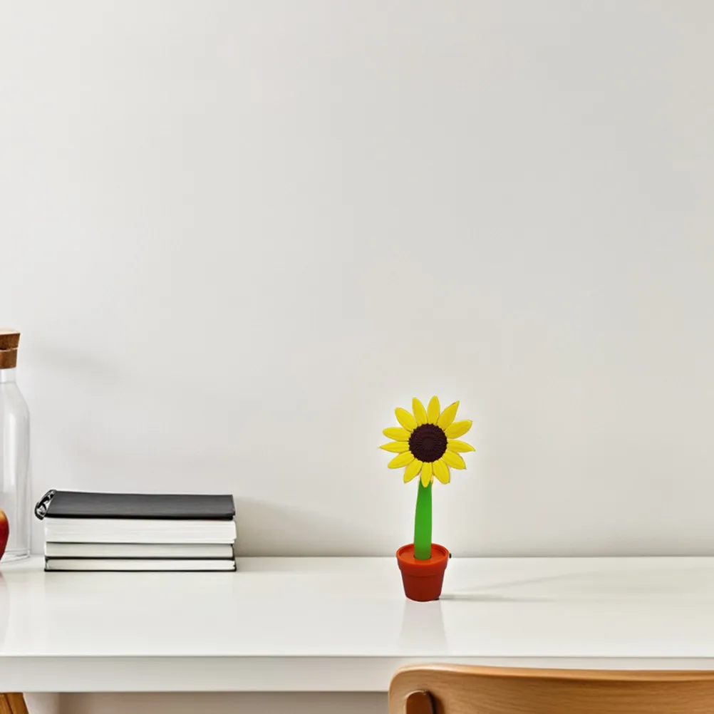 

Sunflower Ballpoint Pen Creative Soft Ink Smooth Writing Flexible Stem Potted Plant Decor Office School Stationery