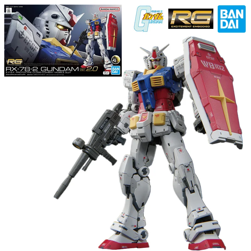 

Bandai RG 1/144 Puzzle Model Gundam RX-78-2 Ver2.0 Tuple 2.0 Assembled Model Ver. Character Action Animation Model Toy Gift