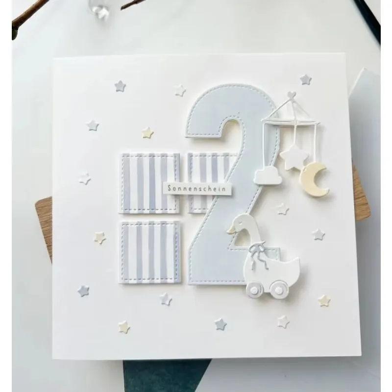 

Piggy Craft metal cutting dies cut die mold Large dotted line numbers Scrapbook paper craft knife mold blade punch stencils dies