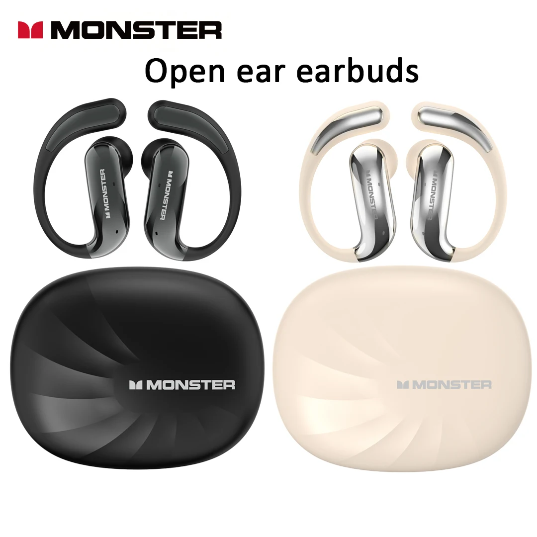 Monster Open Ear Earbuds HK10 Wireless Bluetooth 6.0 Noise Cancelling Earphones Use With Phones Smart APP Custom EQ