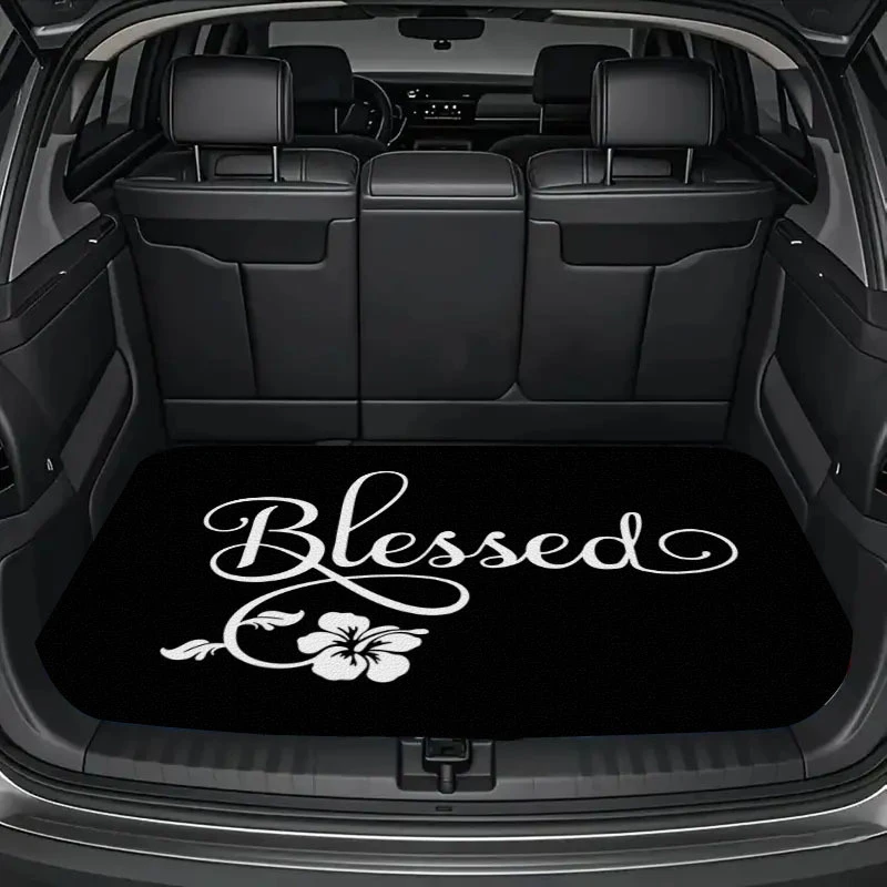 VIKAMA Blessed Hibiscus Car Trunk Mat, Durable and Non-Slip Trunk Protector, Car Interior Decorative Mat