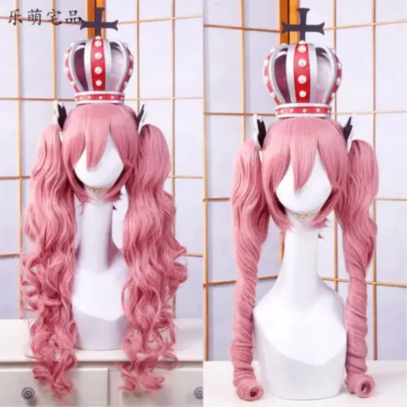 

Anime Cosplay Wig Ghost Princess Perona Pink Long Curly Wavy Ponytails Synthetic Hair Adult Pigtail Free Wig Cap