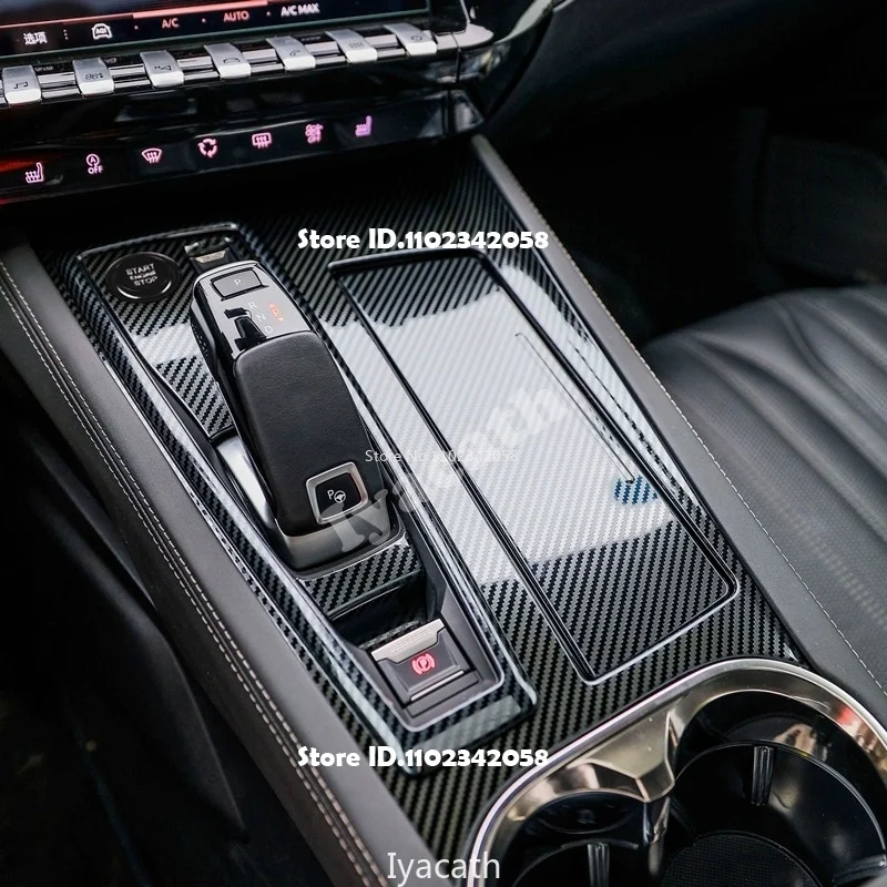 For Peugeot 508 GT 2019 2020 2021 Allure SW ABS CarbonFiber Gear Shfit Panle Konb Steering Wheel Seat Switch Air Outlet Cover