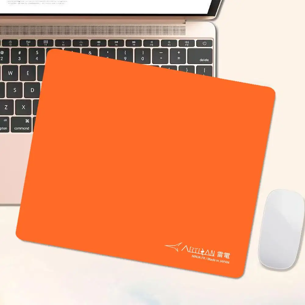 Alfombrilla de ratón ARTISAN FX de goma, alfombrilla de ratón pequeña naranja, ordenador de escritorio, teclado de oficina, alfombrilla de escritorio cuadrada antideslizante más barata