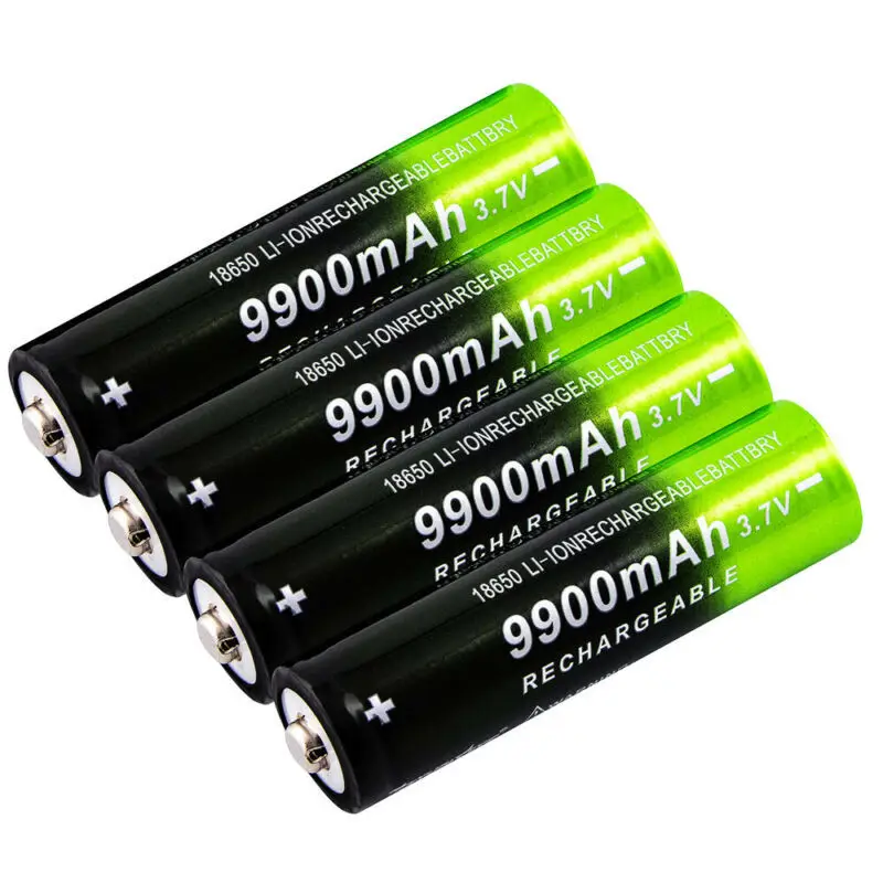 Bateria Li-ion Recarregável para Lanterna, Bateria da Tocha, 18650, 3.7V, Capacidade 9000mAh