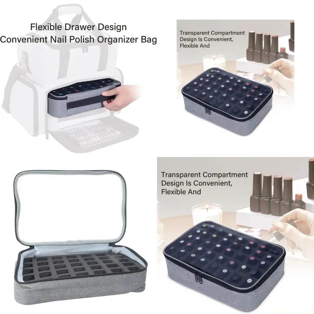 

X90D Сумка для хранения косметики с усиленной ручкой вмещает 35 лаков для ногтей. Конструкция со съемными перегородками.