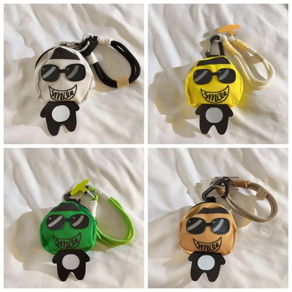 Sunglasses Man Cartoon Keychain Car Keying Multifunctional Phone Ring Pendant Funny Portable Backpack Hanging