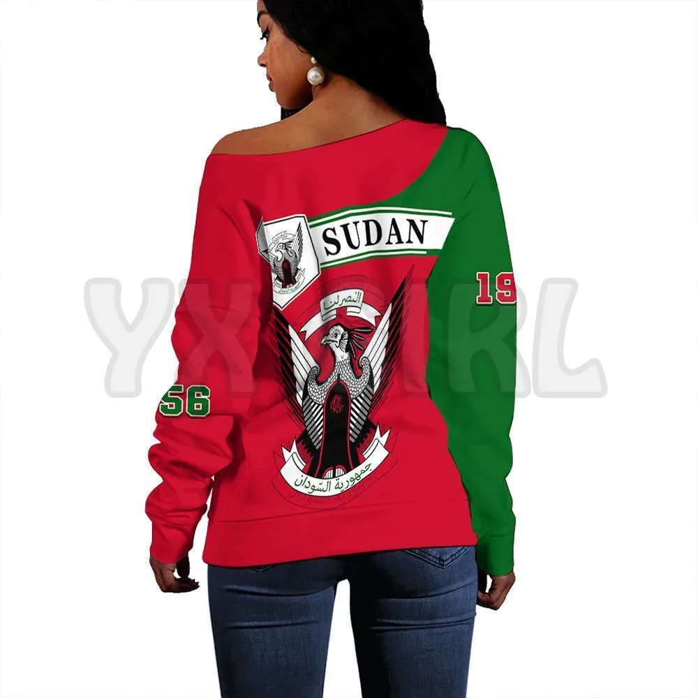 YX GIRL Custom You Text Greek Life Sweater Sudan  3D Printed Novelty Women Casual Long Sleeve Sweater Pullover