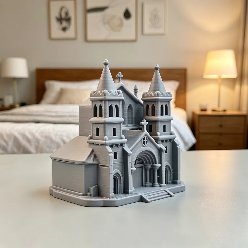 Medieval Castle Church Model Kit Gothic Cathedral Building Figurine Desktop Ornament Miniature Architecture Decor for Hobbyists