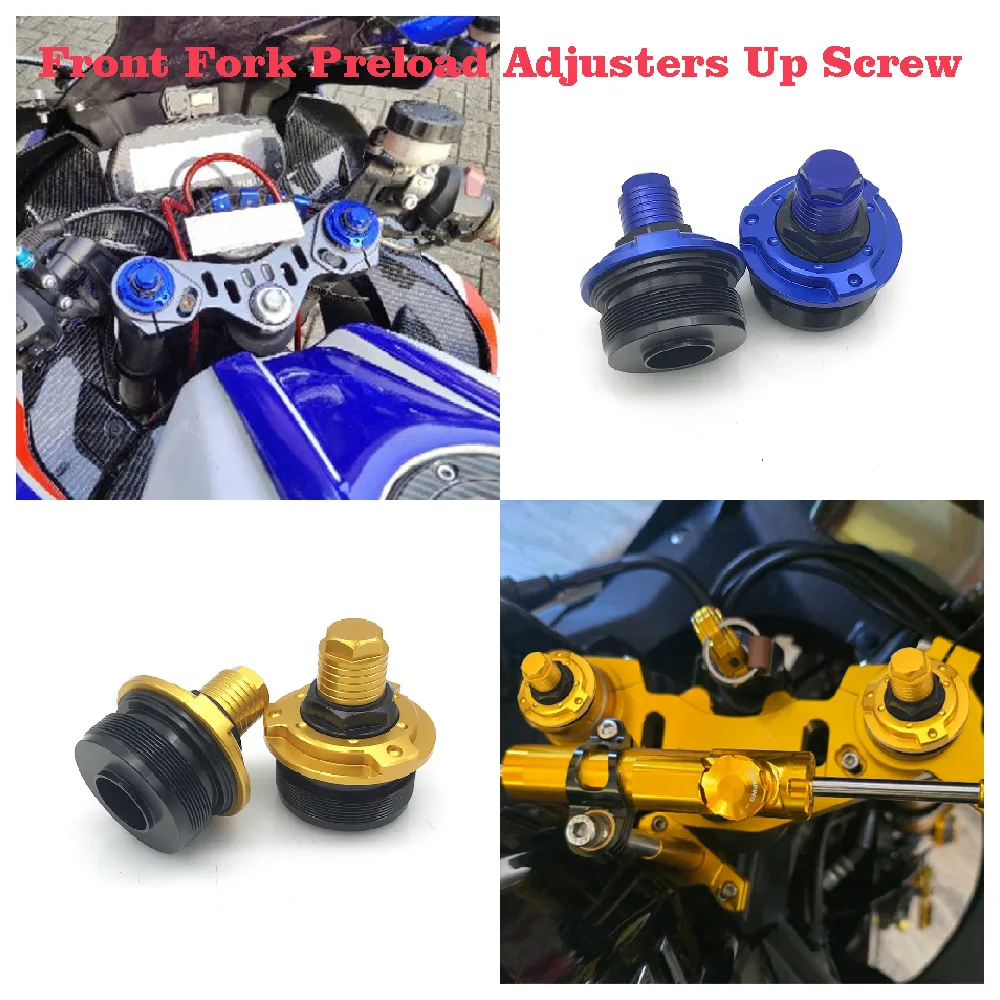 Fits for Yamaha MT15 V2 MT-15 ABS 2019-2024 YZF R15 V3 YZF-R15 2017-2020 Motorcycle Front Fork Shock Preload Adjusters Up Screw