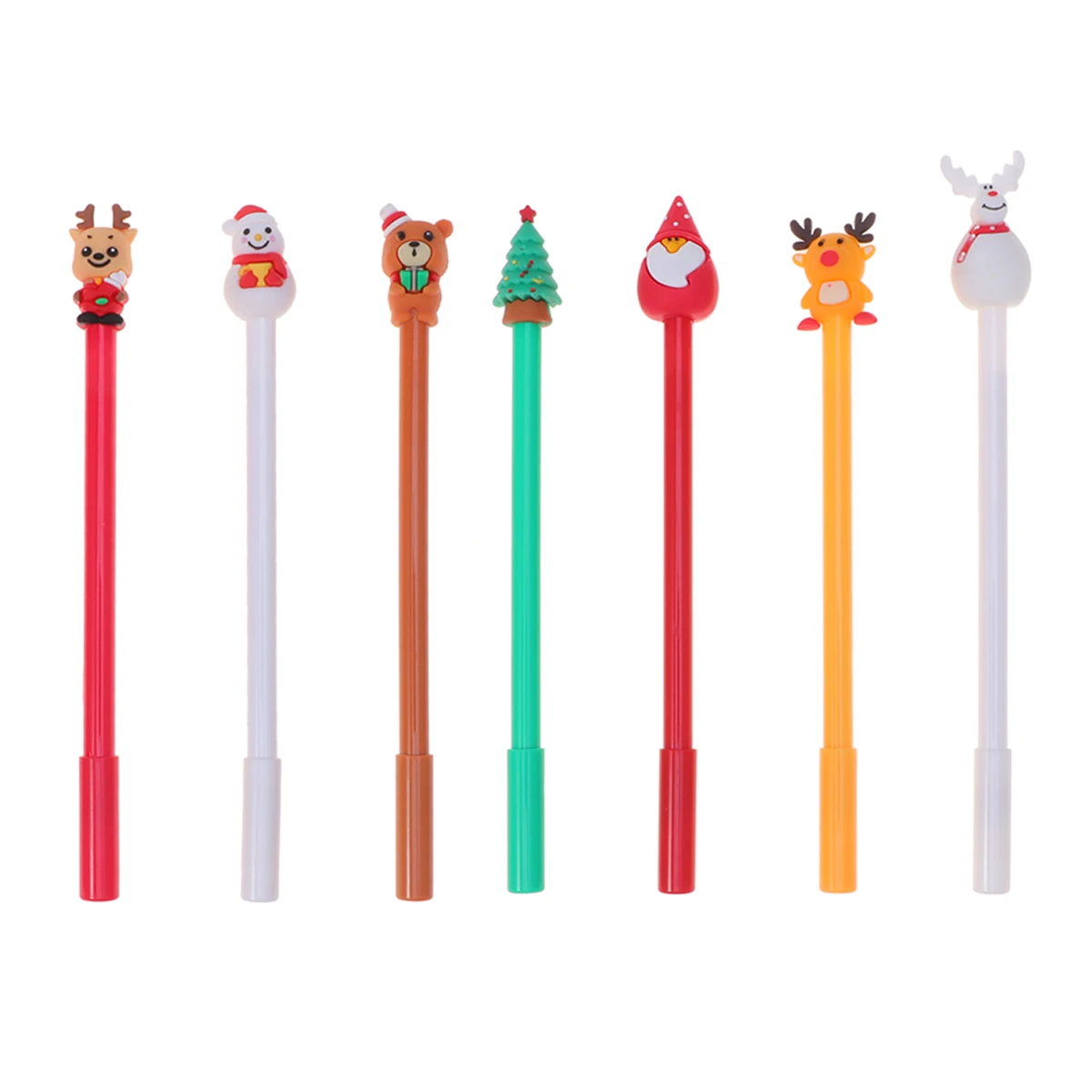 

8 Pcs Elk Pattern Writing Pens Student Stationery Supplies Ballpoint Christmas Santa Claus Signing Cartoon