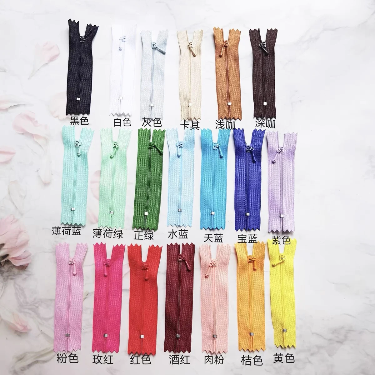 5Pcs Wholesale 7cm 10cm Mini 0# Nylon Close-end Zippers Tailor Sewing Crafts Doll BJD Bag Clothing DIY Zips 20 Color