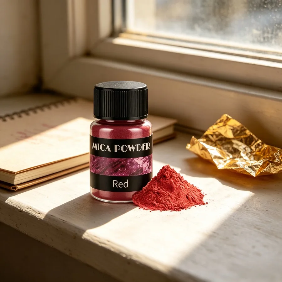 LEQU Happy And Fun Shimmer Red Mica Powder - High Concentration Suitable for Epoxy Resin, Nail Polish, Soap Making, Candle