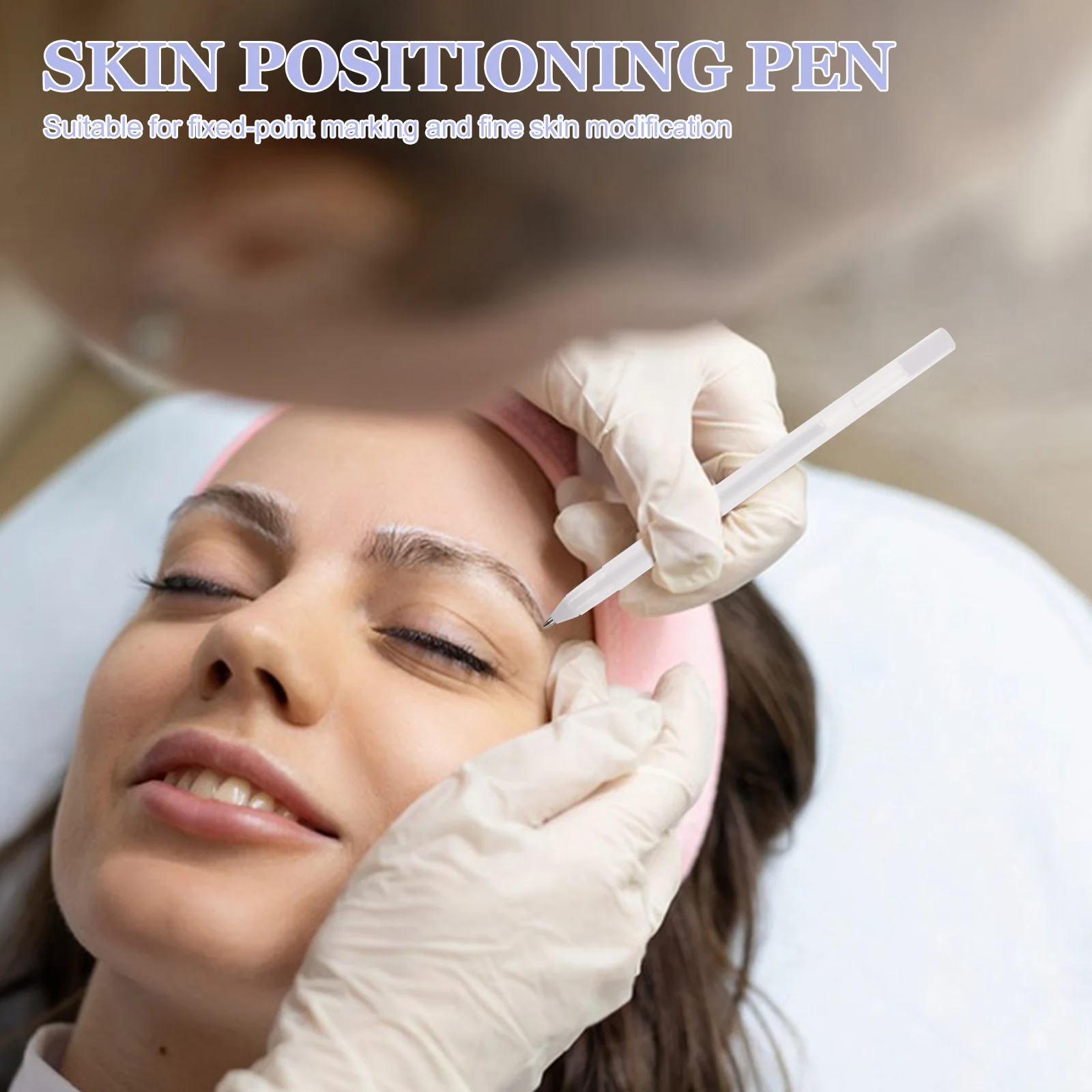 5 قطعة قلم رسم الخرائط الجلد المقاوم للماء هلام أبيض غرامة نقطة تلميح الحاجب علامات الوشم استنسل أدوات ماكياج الدقيقة للمحترفين