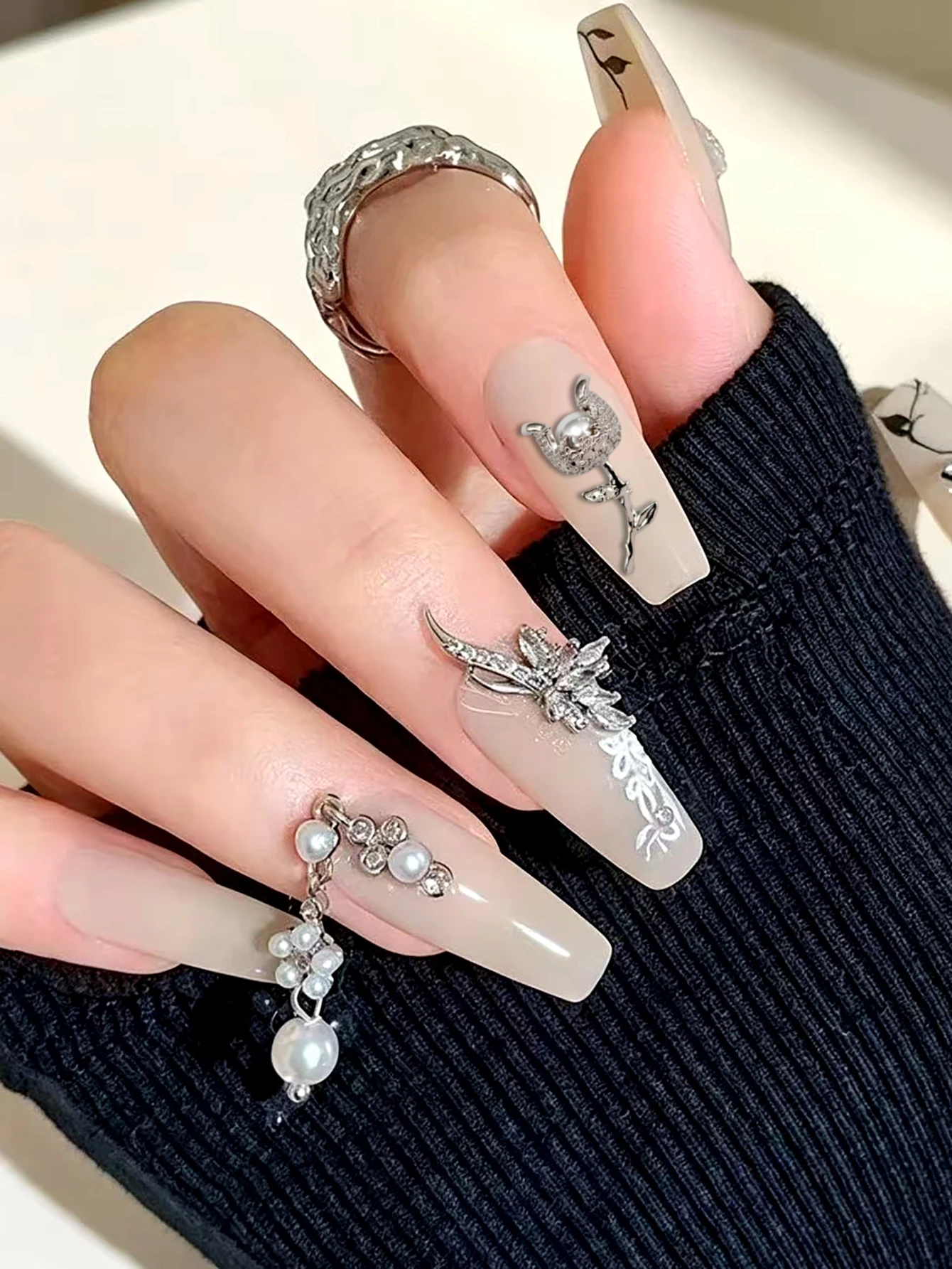 10pcs Nail Art Nail Accessories 3D Y2K French Light Luxury Sweet Cool Style Tulip Nail Gem DIY Nail Salon Special
