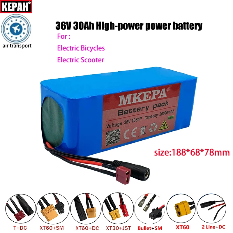 

Новый 36 В 42 В 10S4P 30 Ач 18650 мощность 250 Вт-350 Вт оригинальный литиевый аккумулятор для электромобиля скутер ремень 8 Ач 10,4 Ач выносливость 20-35 км