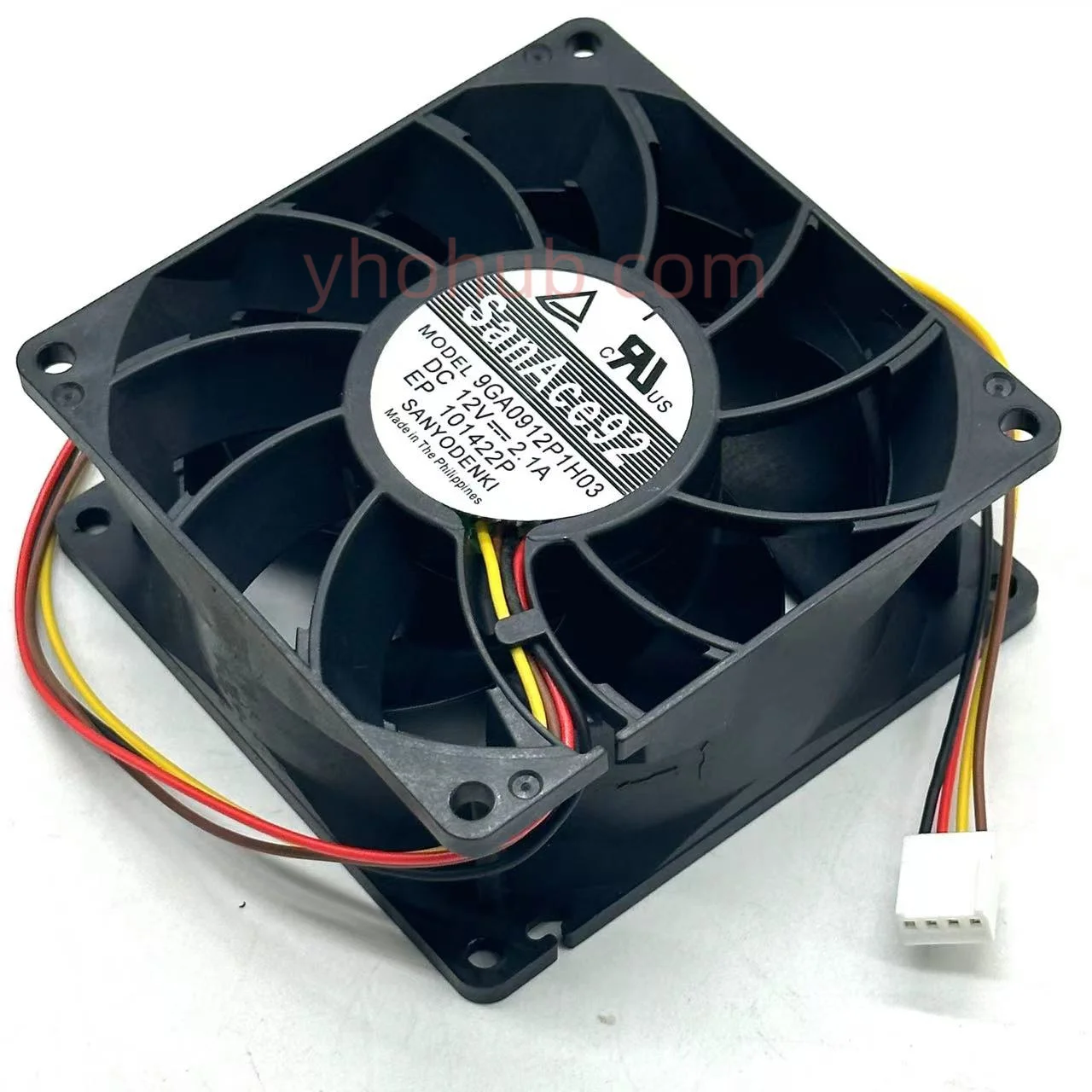 Sanyo Denki 9GA0912P1H03 DC 12V 2.1A 92x92x38mm 4-Wire Server Cooling Fan