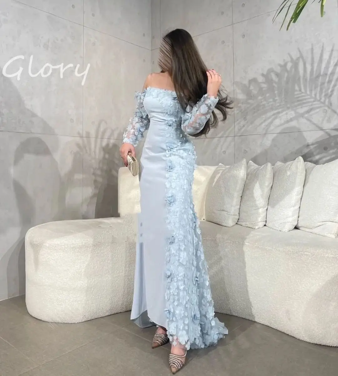 Blue Prom Dresses Ankle Length Beautiful Dress For Women Dubai Fashion Long Birthday Elegant Evening Dresses For Women Party