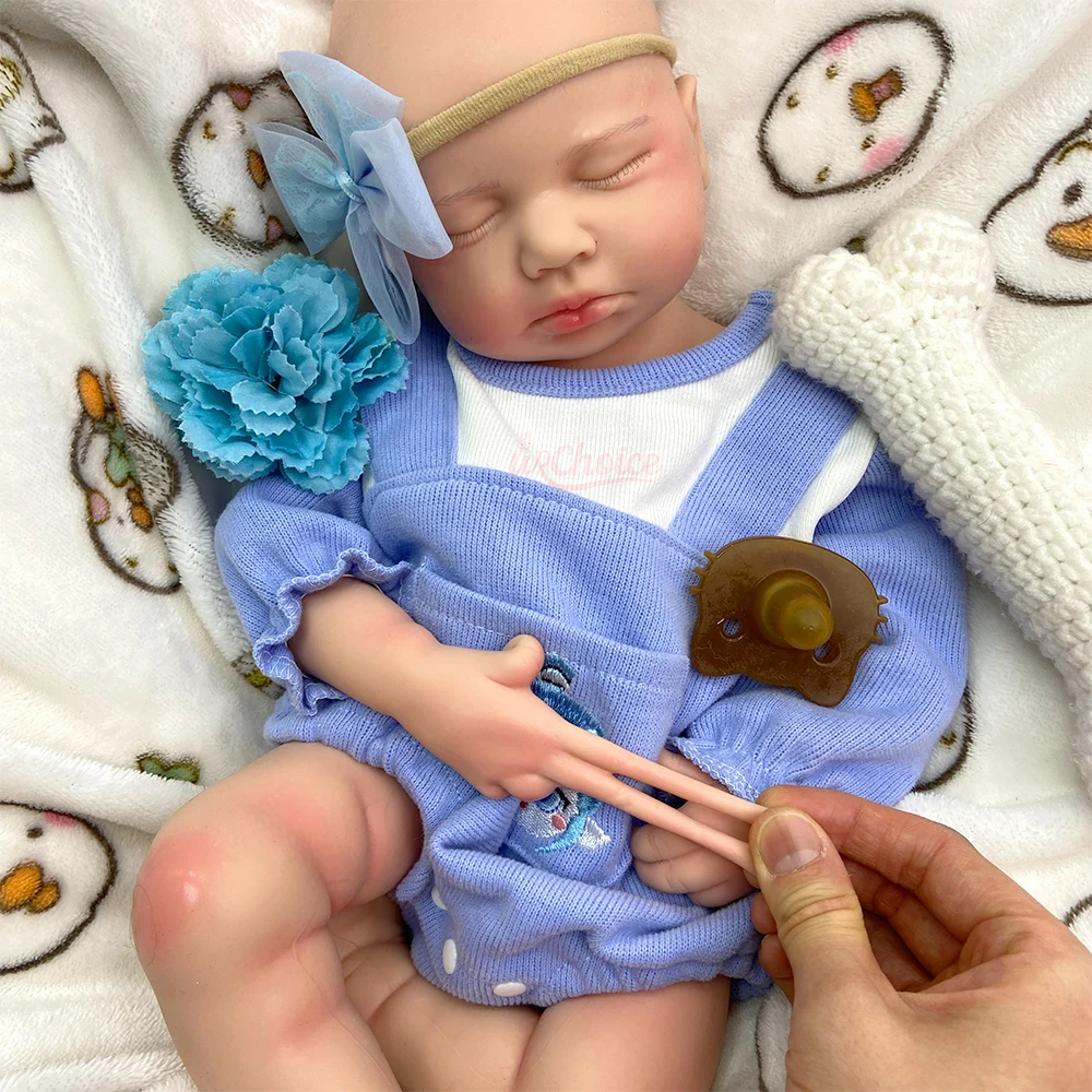 Lifelike 50cm Loulou Full Soft Silicone Reborn Baby Anatomically Correct Handmade 3D Skin Tone Comfort Doll Emotional Support