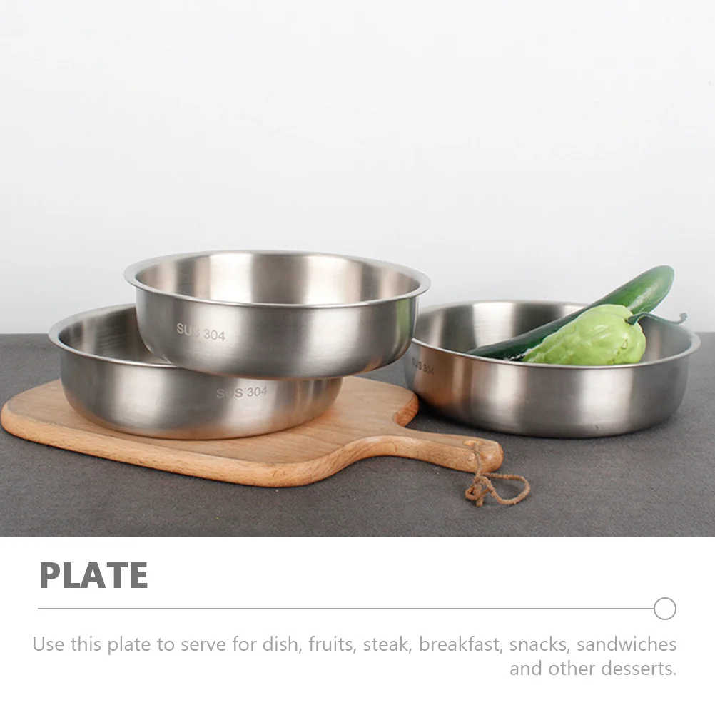 

Stainless Steel Fruit Tray Multifunctional Plate Suitable for Restaurant Family Party Wedding Kitchen Food Serving