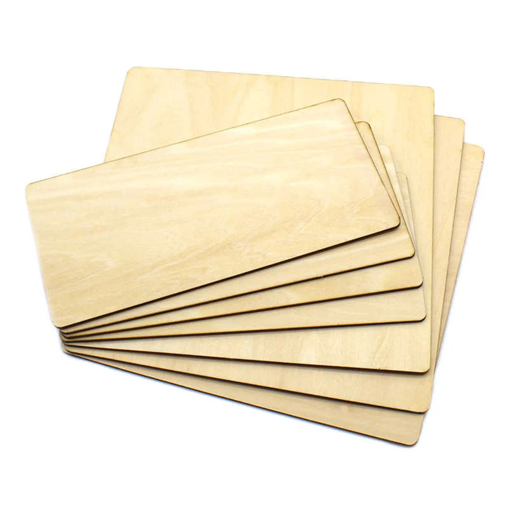 1-10Pcs Rounded Wooden Boards 200x100/200x200mm Sand Table Model Making Thin Wooden Pieces DIY Handmade Materials Thickness 2mm