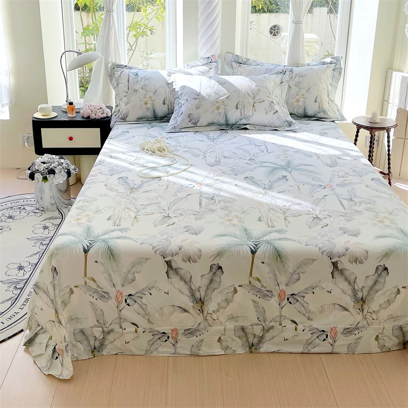 Bonenjoy 1pc 100% Cotton Bedsheet Skin-friendly Bed Linen Adults Kids Room Flat Sheets sábanas para la cama (No Pillowcase)
