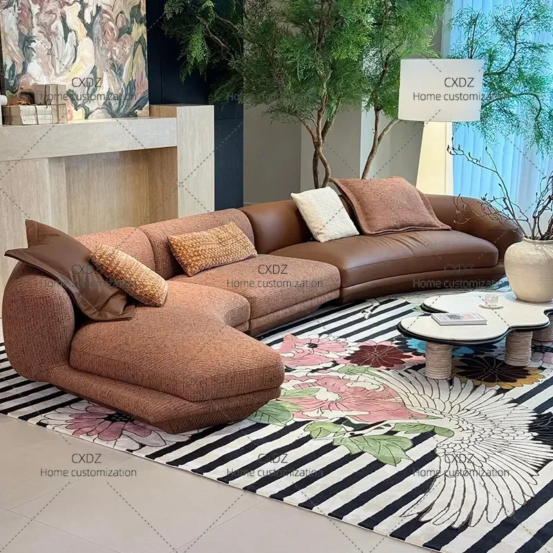 Special Shaped Corner Sofa Creative Fabric Curved High End Large Flat Sectional Couch for Living Room Modern Home Furniture