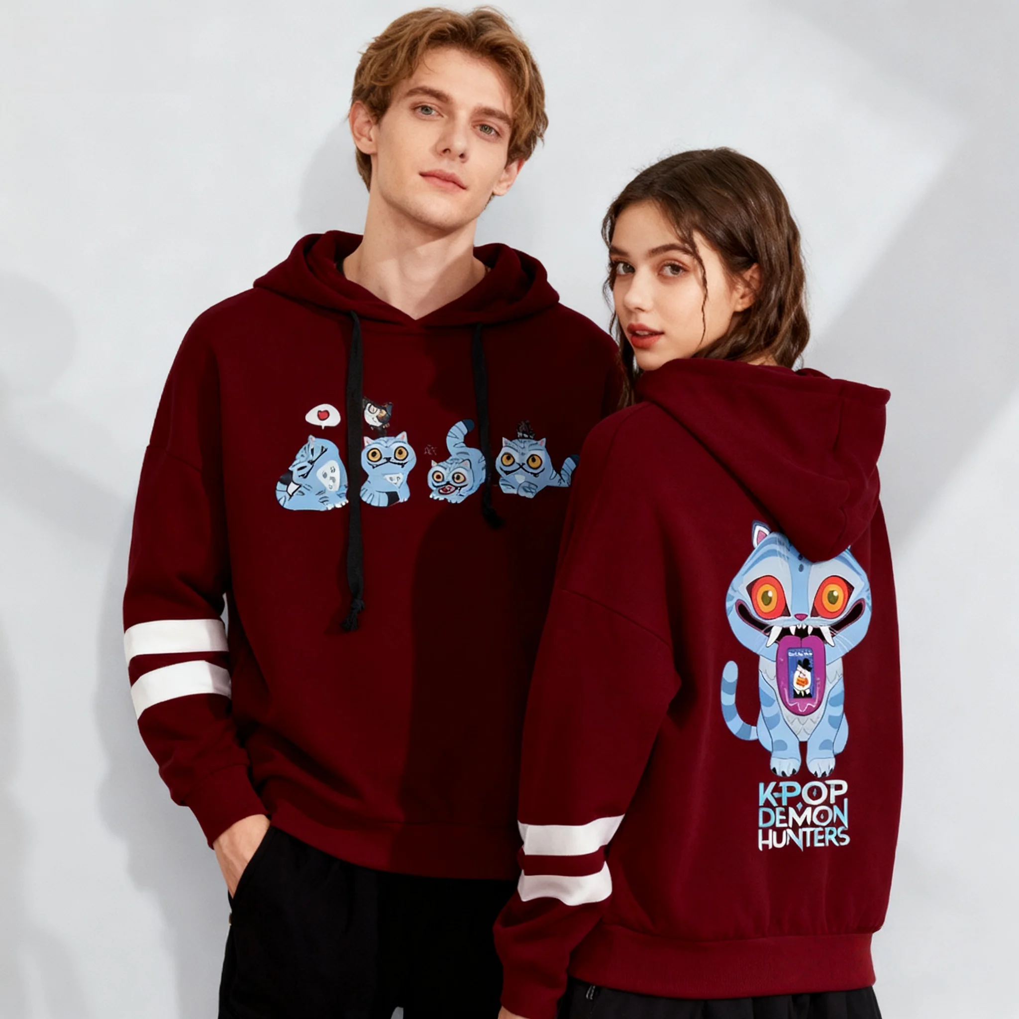 

Осенне-зимние толстовки KPOP Witch Hunting Team Газа Мужская команда Sweet Cool Street Lazy Style Oversized Женщины Взрослые Дети