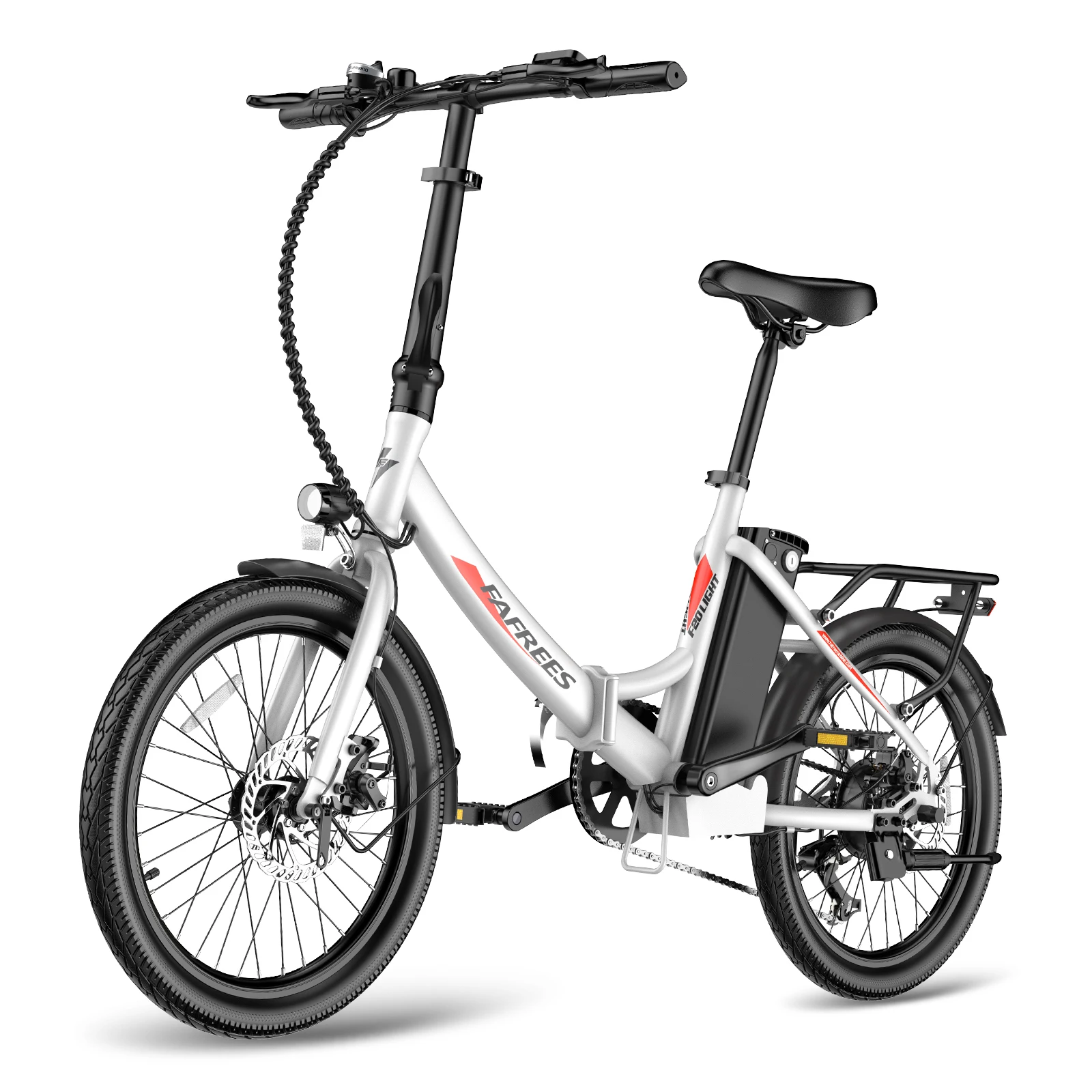 FAFREES F20 Lichte opvouwbare elektrische fiets 250W 25 km/u 36V16.75Ah Batterij Ebike Dubbele schijfremmen voor volwassen stad elektrische fiets
